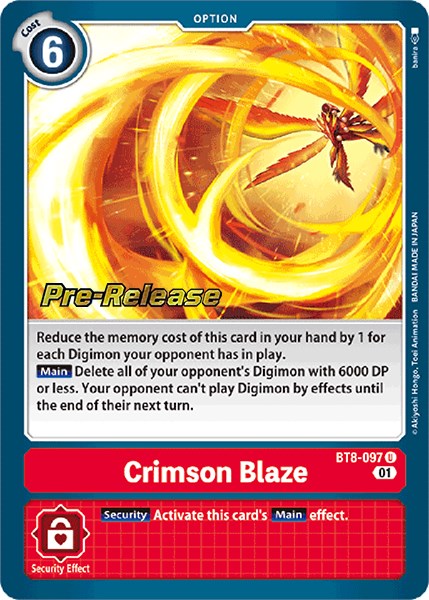 Crimson Blaze [BT8-097] [New Awakening Pre-Release Cards] Foil