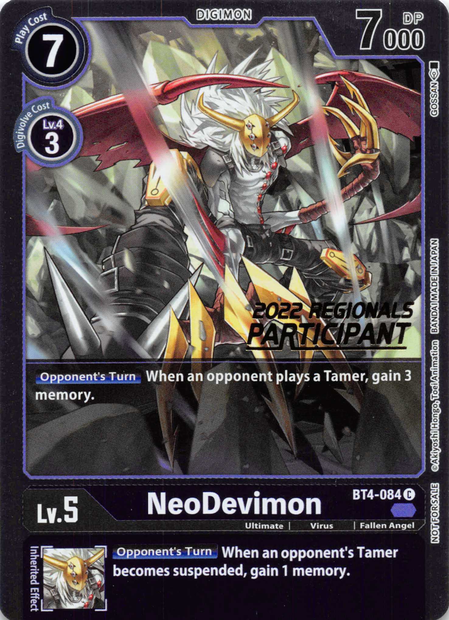 NeoDevimon (2022 Championship Online Regional) [Online Participant] [BT4-084] [Great Legend] Foil