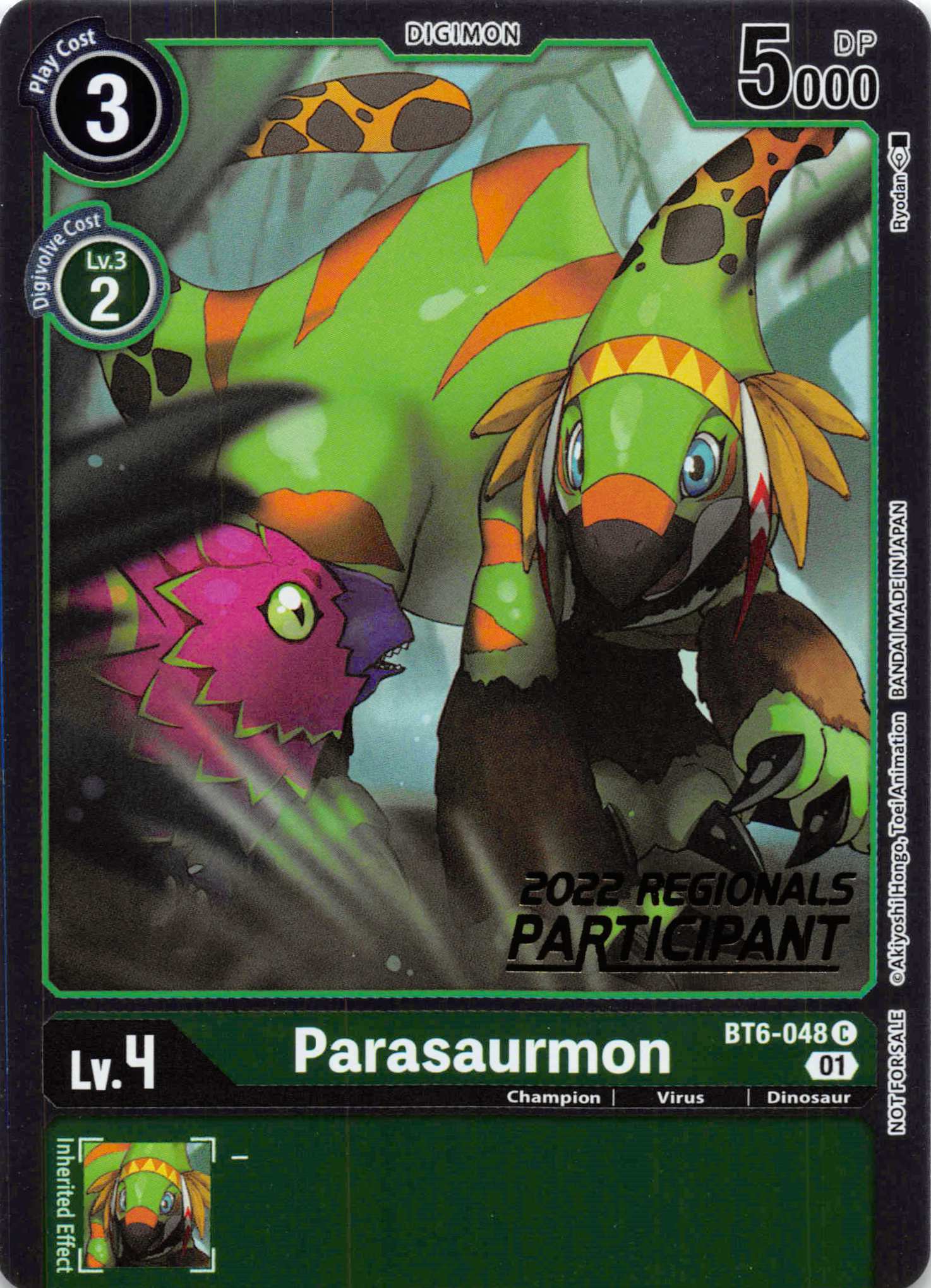 Parasaurmon (2022 Championship Online Regional) [Online Participant] [BT6-048] [Double Diamond] Foil