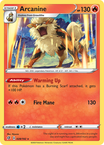 Arcanine (28/192) [Sword & Shield: Rebel Clash] - Duel Kingdom
