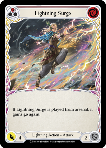 Lightning Surge (Red) [U-ELE189] Unlimited Rainbow Foil - Duel Kingdom