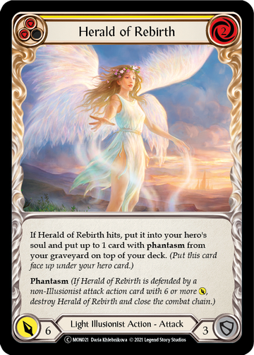 Herald of Rebirth (Yellow) (Rainbow Foil) [U-MON021-RF] Unlimited Rainbow Foil - Duel Kingdom