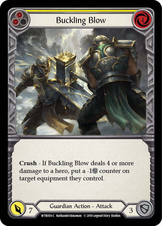 Buckling Blow (Yellow) [WTR058-C] Alpha Print Rainbow Foil - Duel Kingdom