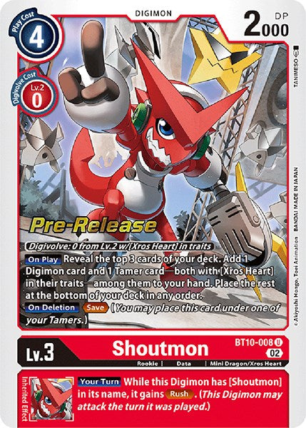 Shoutmon [BT10-008] [Xros Encounter Pre-Release Cards] Normal