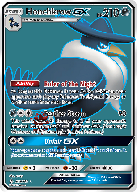 Honchkrow GX (202/214) [Sun & Moon: Unbroken Bonds] - Duel Kingdom