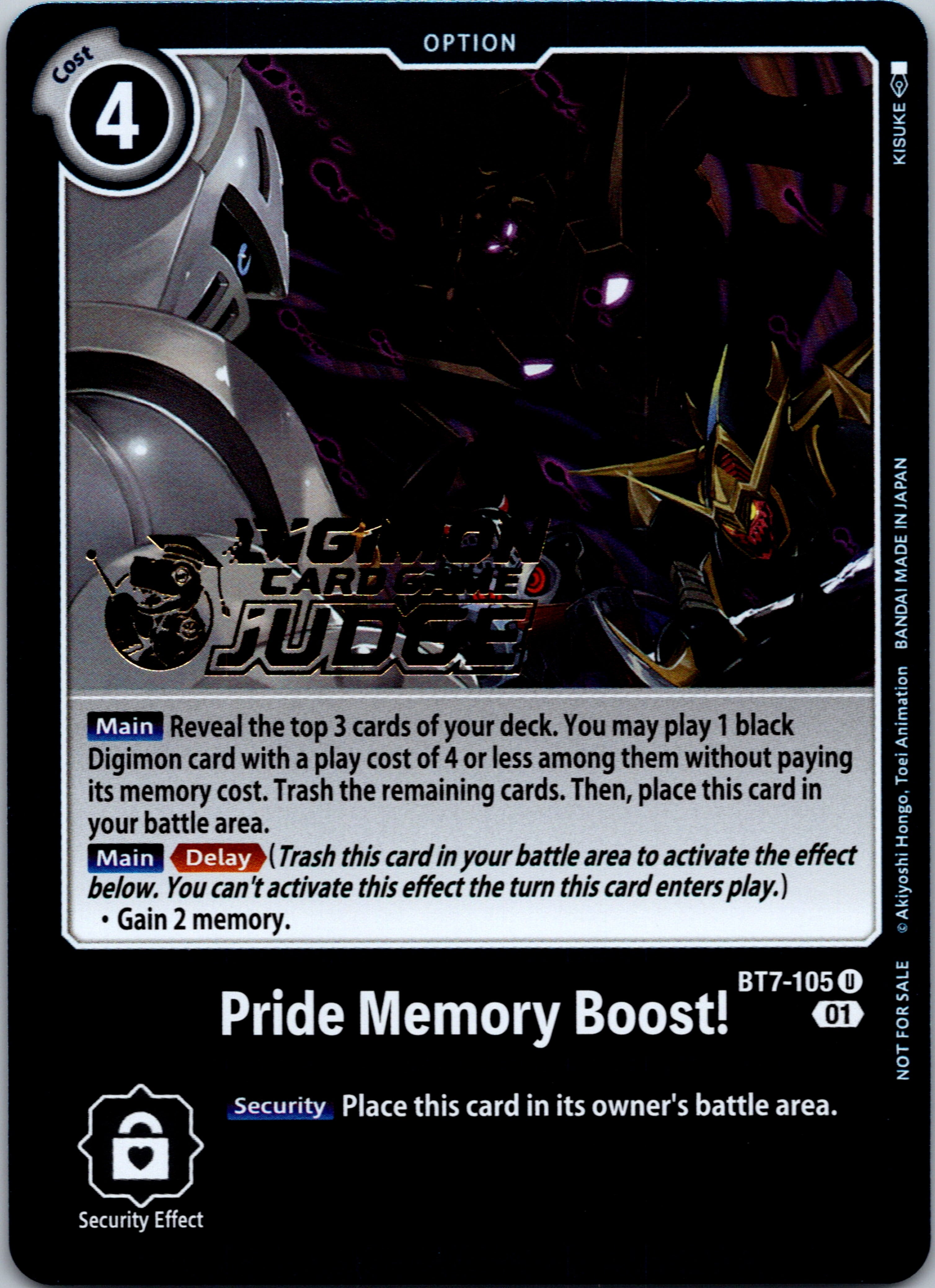 Pride Memory Boost! (Judge Pack 3) [BT7-105] [Next Adventure] Foil