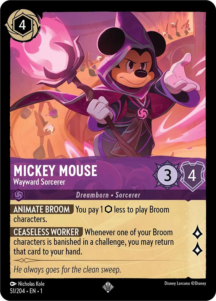 Mickey Mouse - Wayward Sorcerer 51/204 (The First Chapter) Cold Foil