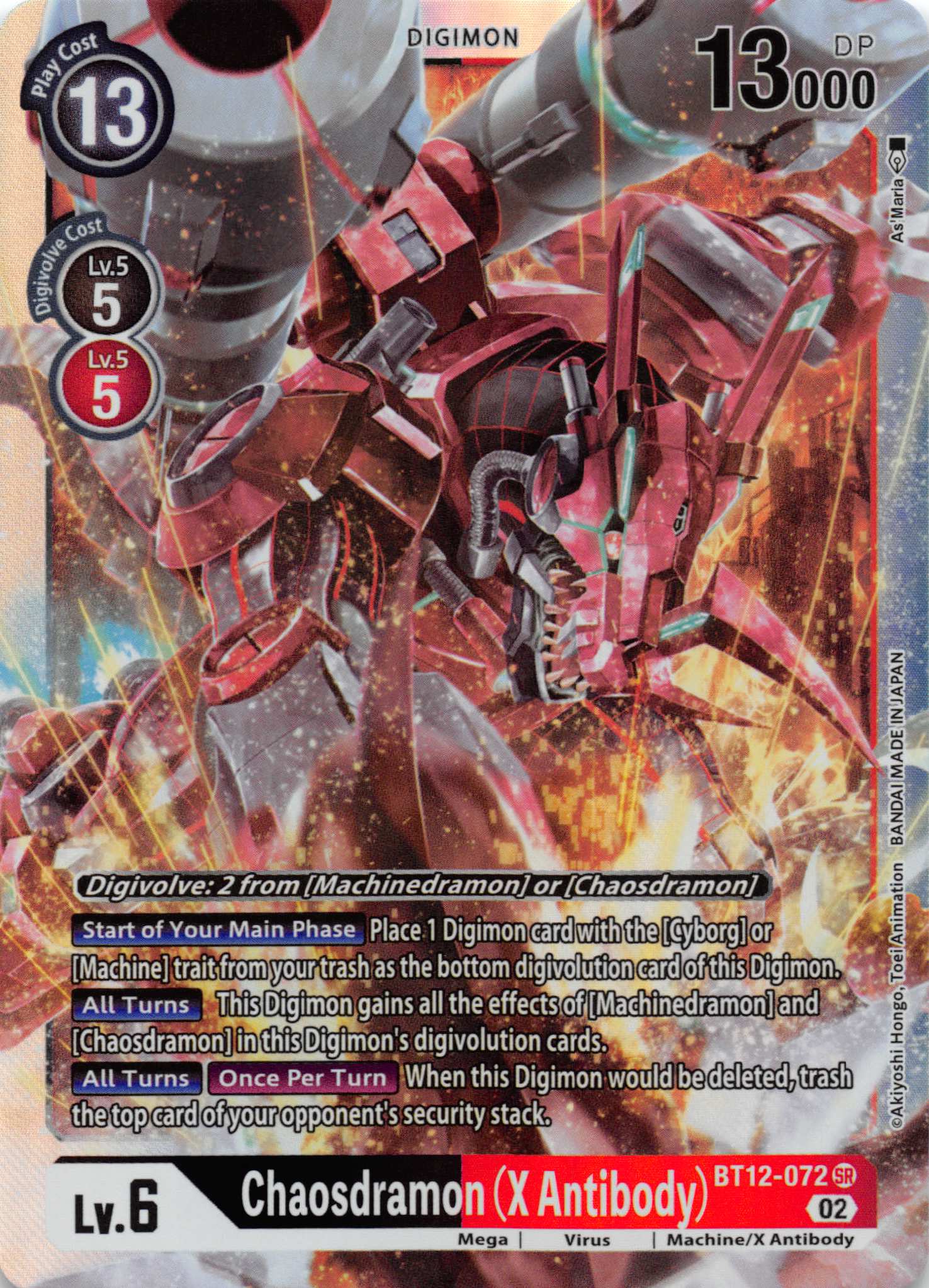 Chaosdramon (X Antibody) [BT12-072] [Across Time] Foil