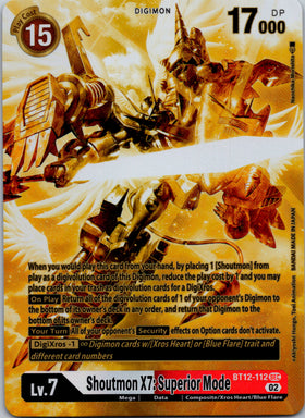 Shoutmon X7: Superior Mode (Alternate Art) (Gold) [BT12-112] [Across Time] Foil