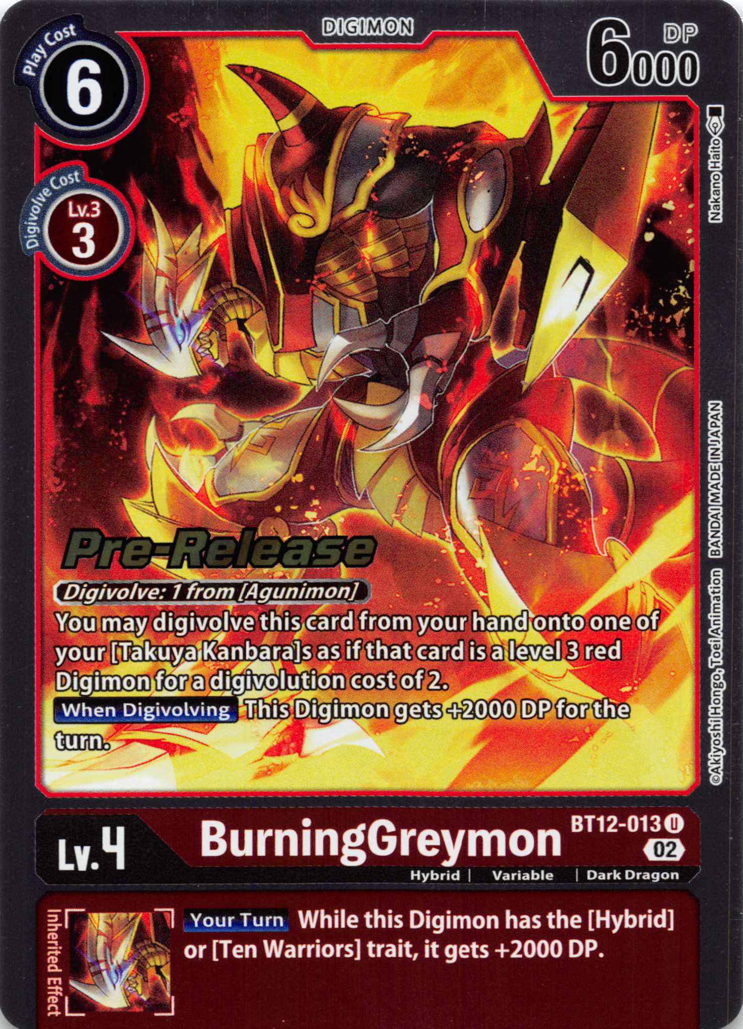 BurningGreymon [BT12-013] [Across Time Pre-Release Cards] Foil