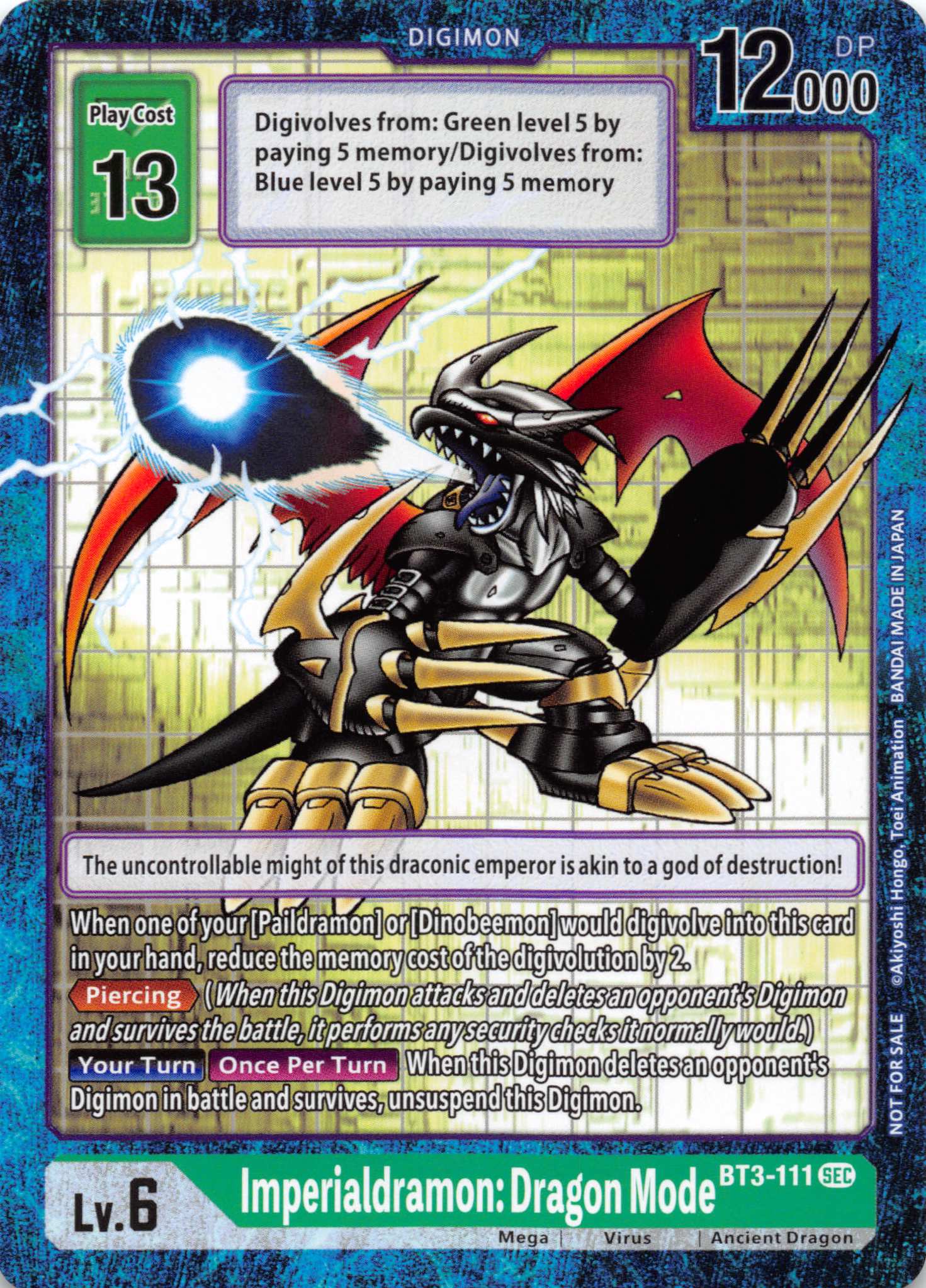 Imperialdramon Dragon Mode (Secret Rare) [BT3-111] [Revision Pack Cards] Normal