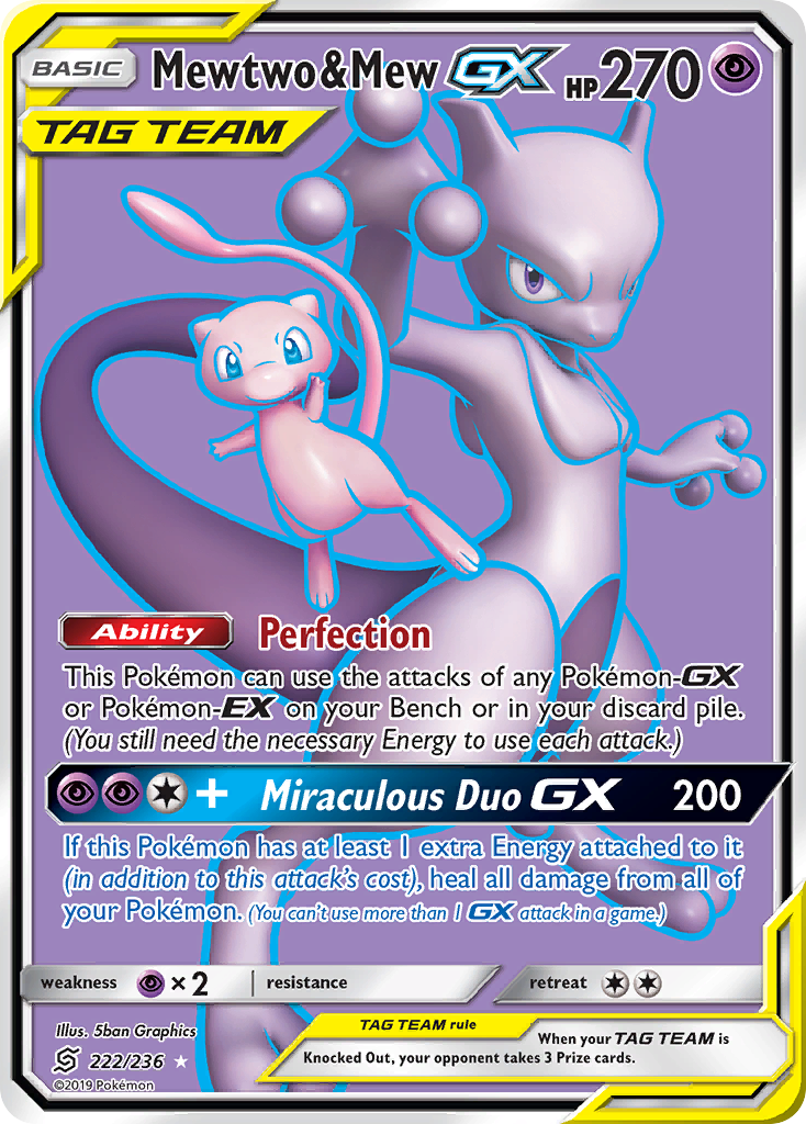 Mewtwo & Mew GX (222/236) [Sun & Moon: Unified Minds] - Duel Kingdom