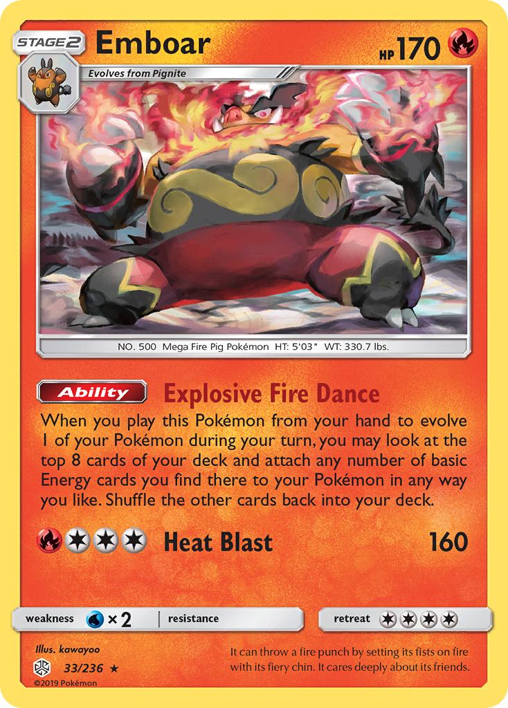 Emboar (33/236) [Sun & Moon: Cosmic Eclipse] - Duel Kingdom