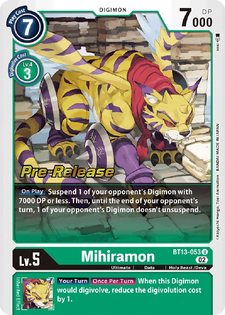 Mihiramon [BT13-053] [Versus Royal Knight Booster Pre-Release Cards] Foil