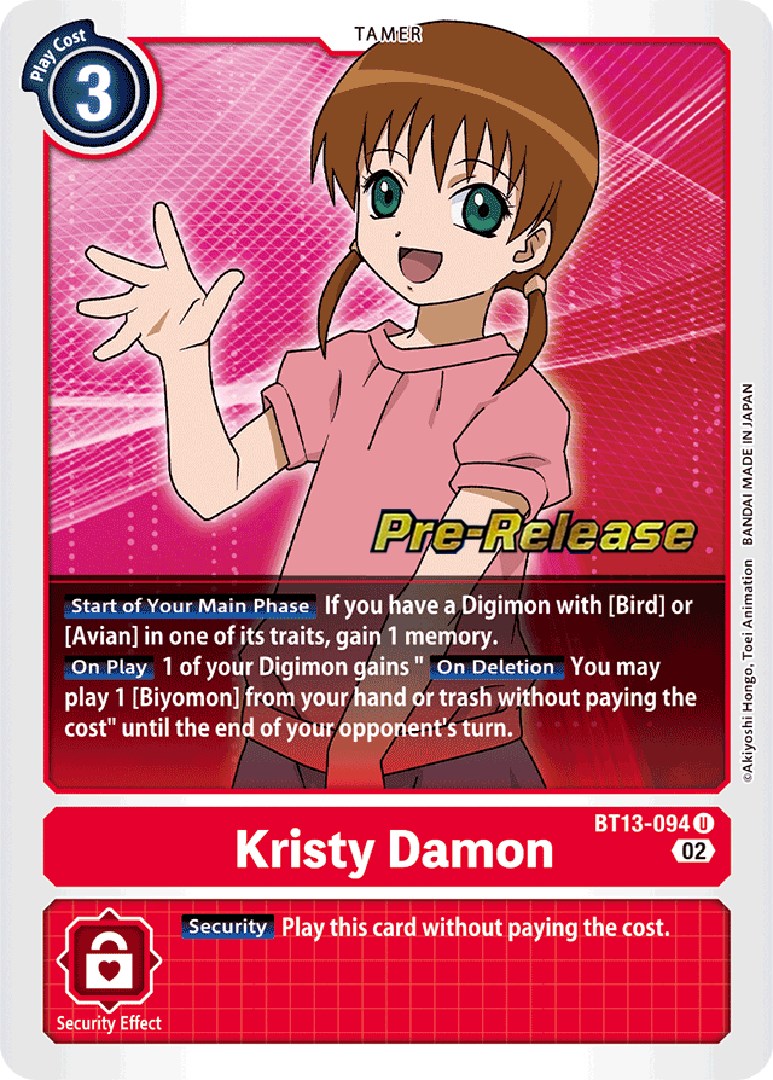 Kristy Damon [BT13-094] [Versus Royal Knights Pre-Release Cards] Foil