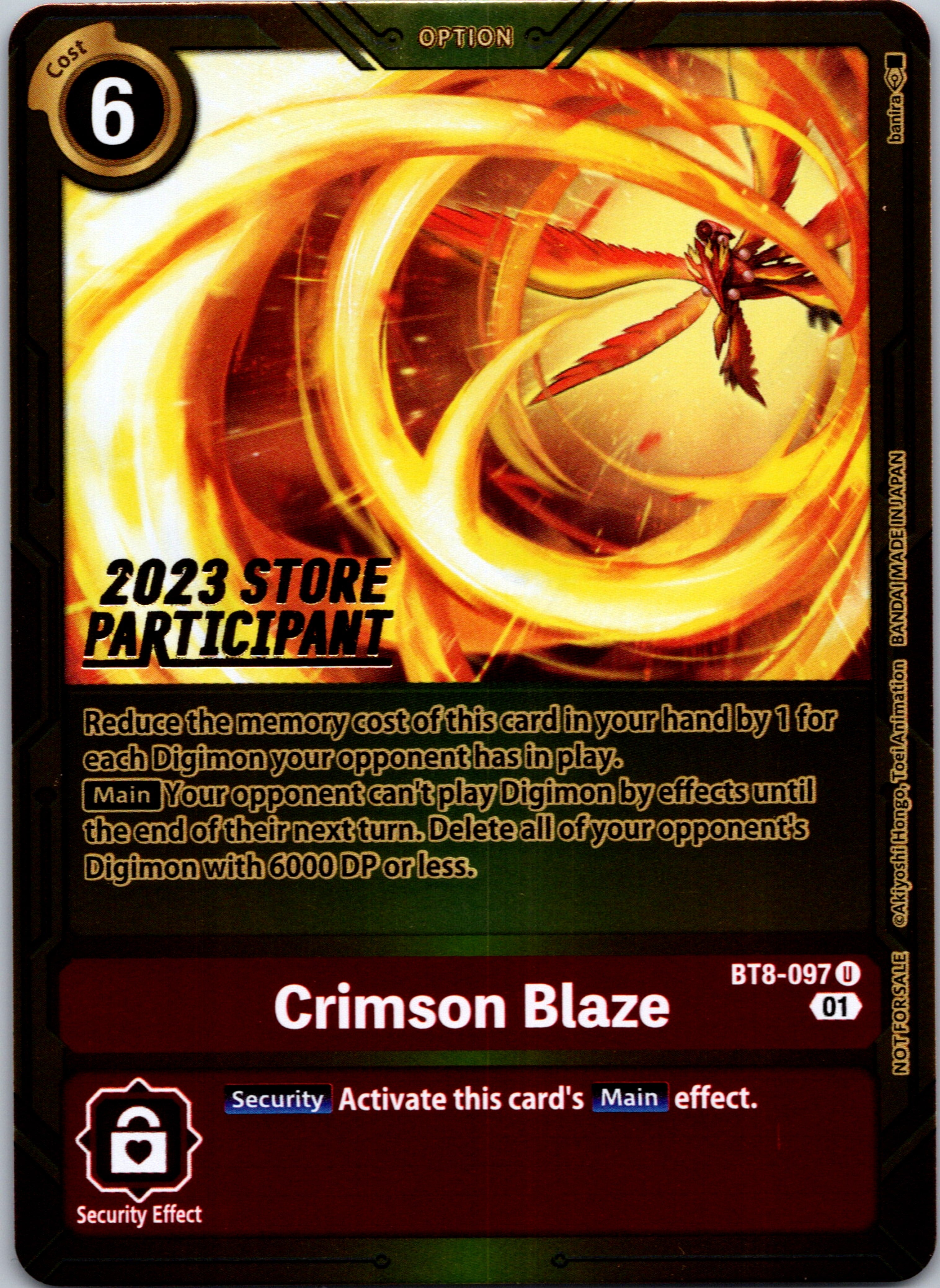 Crimson Blaze (2023 Store Participant) [BT8-097] [New Awakening] Foil