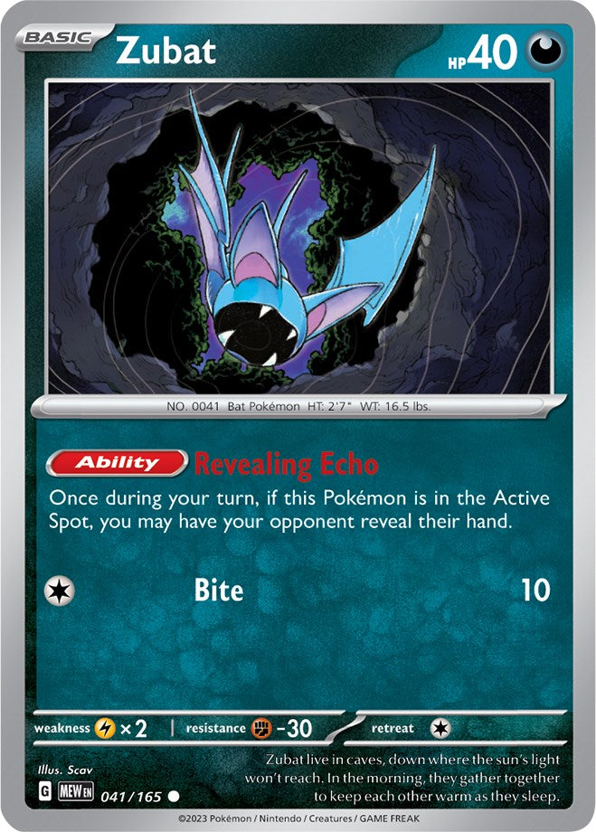 Zubat (41/165) [Scarlet & Violet:  151] Reverse Holofoil