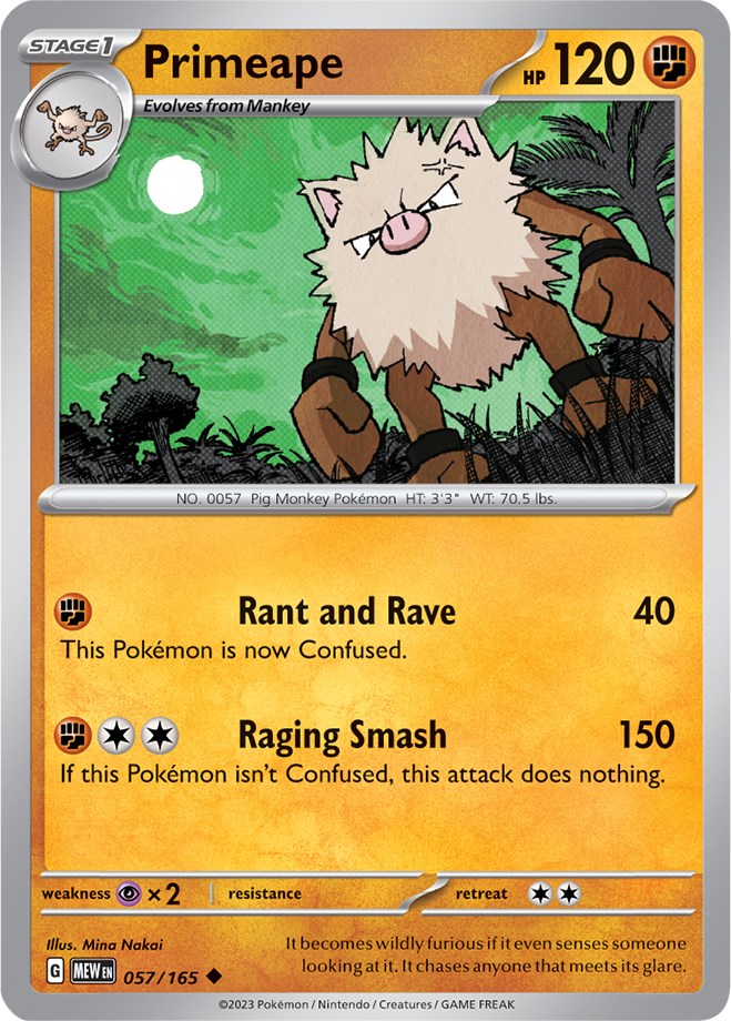 Primeape (57/165) [Scarlet & Violet:  151] Reverse Holofoil