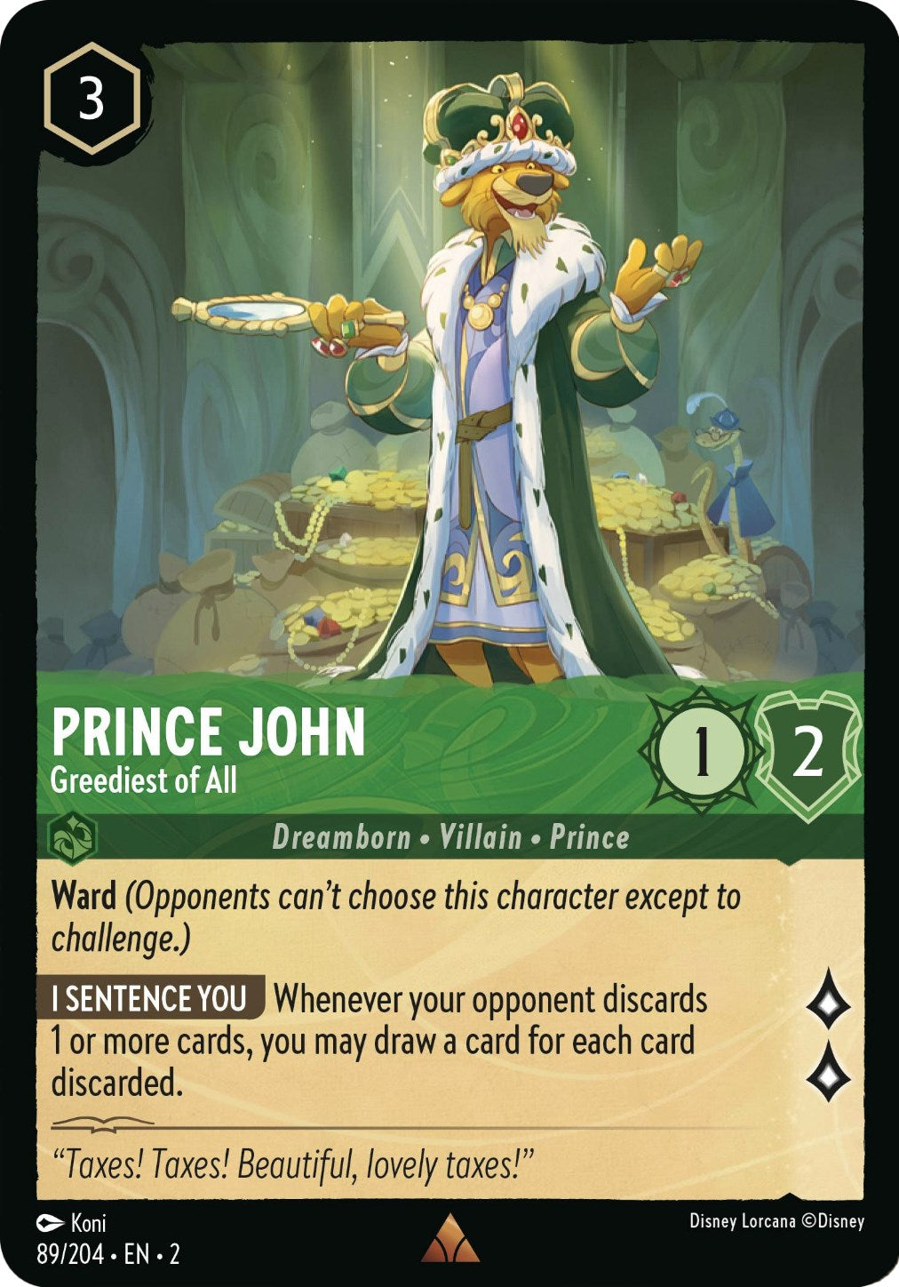 Prince John - Greediest of All 89/204 (Rise of the Floodborn) Cold Foil