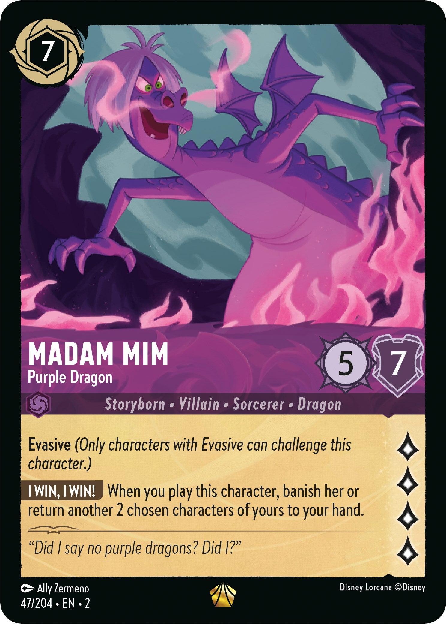 Madam Mim - Purple Dragon 47/204 (Rise of the Floodborn)