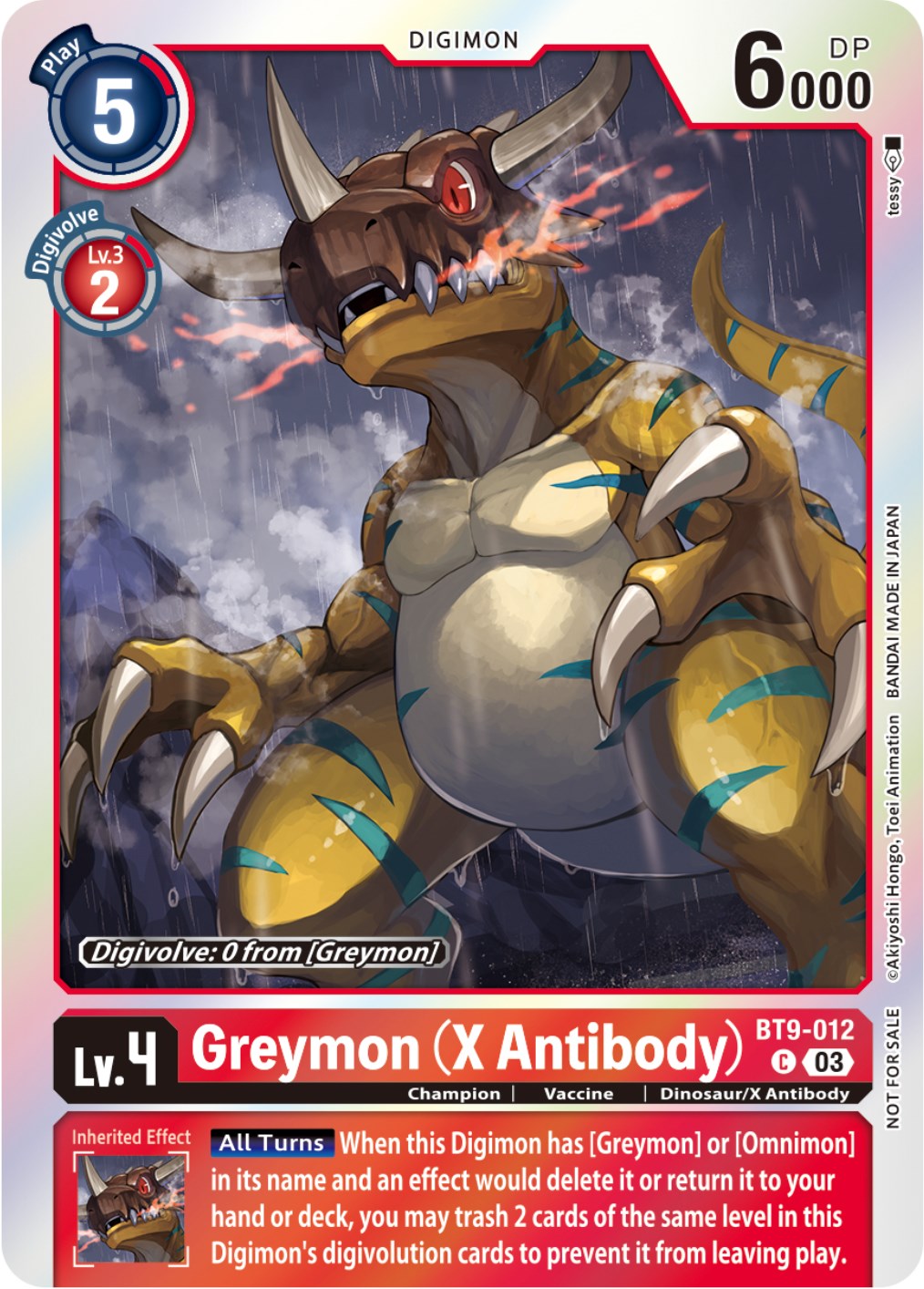 Greymon (X Antibody) (Blast Ace Pre-Release Winner) [BT9-012] [X Record] Foil