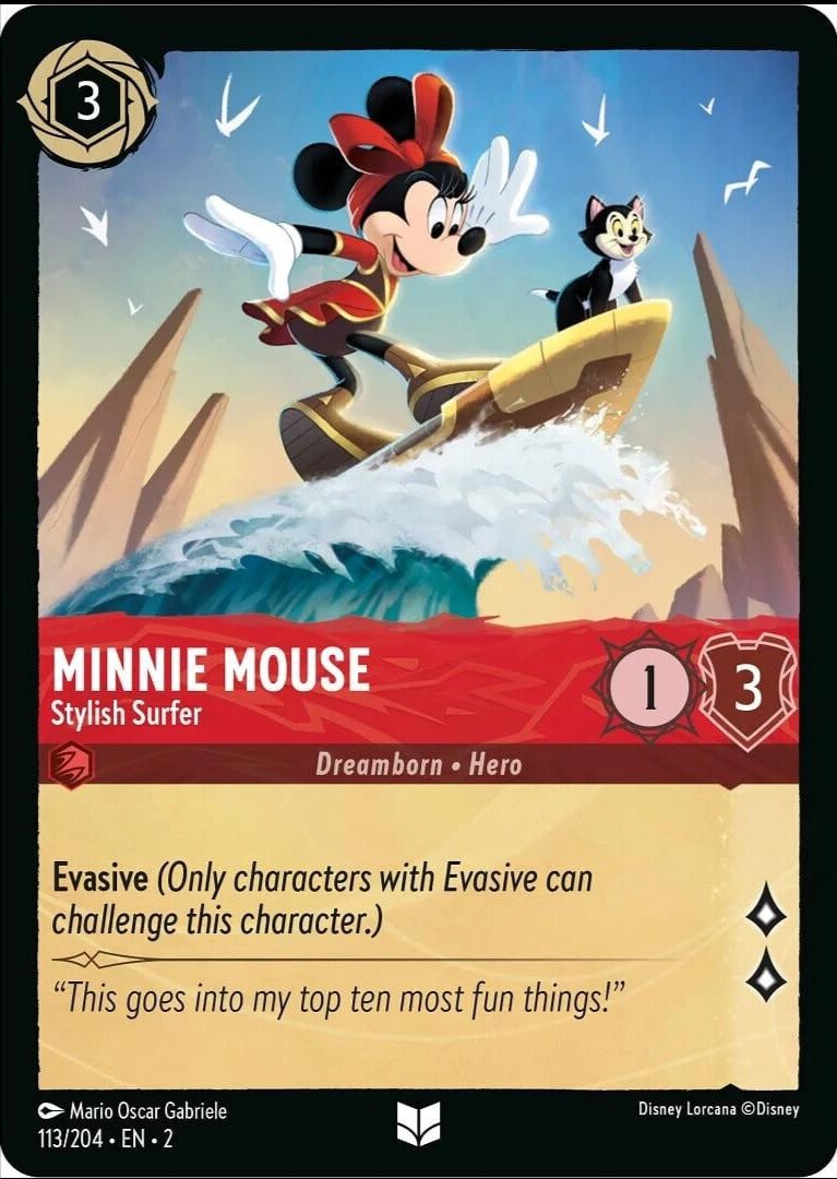 Minnie Mouse - Stylish Surfer 113/204 (Rise of the Floodborn) Cold Foil