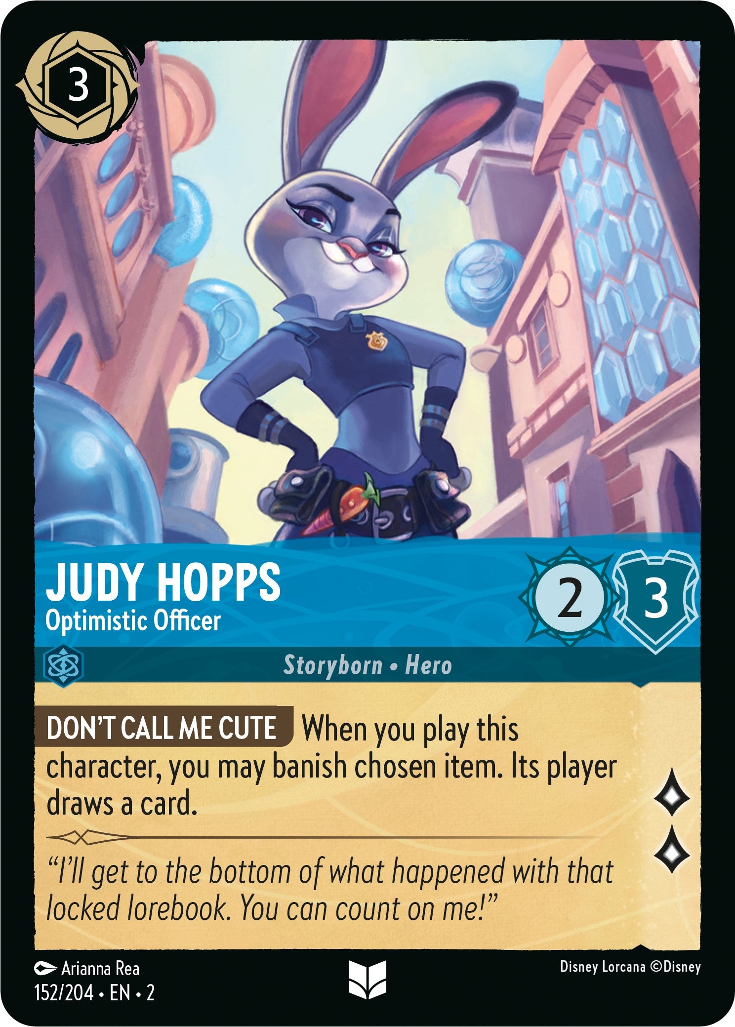 Judy Hopps - Optimistic Officer 152/204 (Rise of the Floodborn) Cold Foil