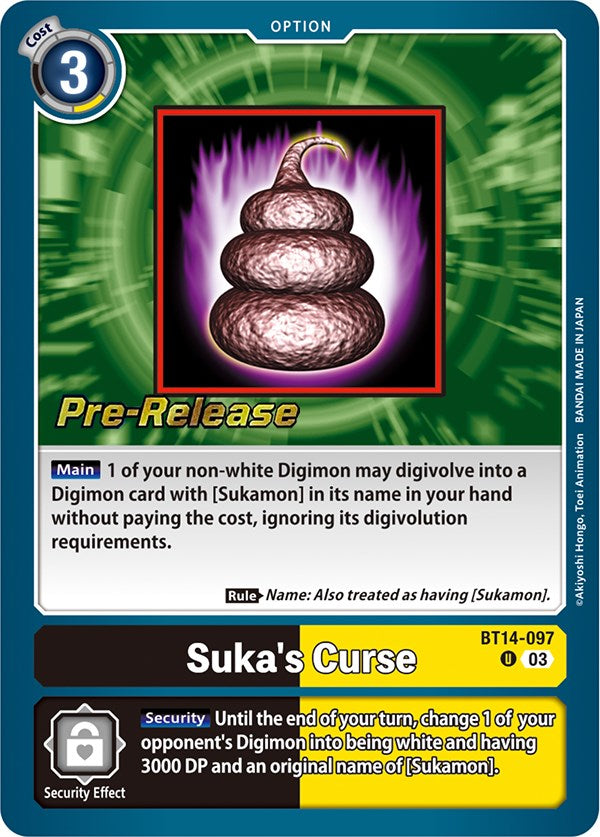 Suka's Curse [BT14-097] [Blast Ace Pre-Release Cards] Foil