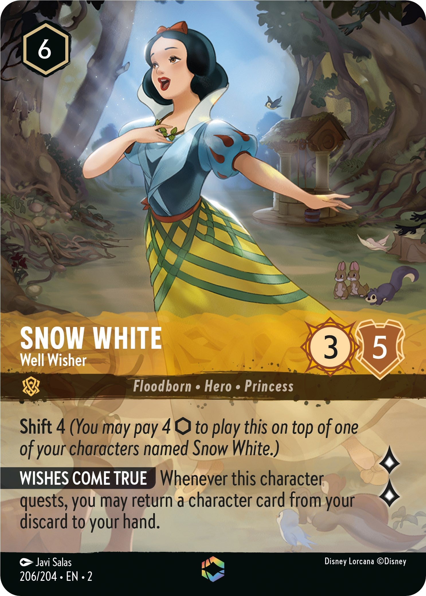 Snow White - Well Wisher (Alternate Art) 206/204 (Rise of the Floodborn) Holofoil