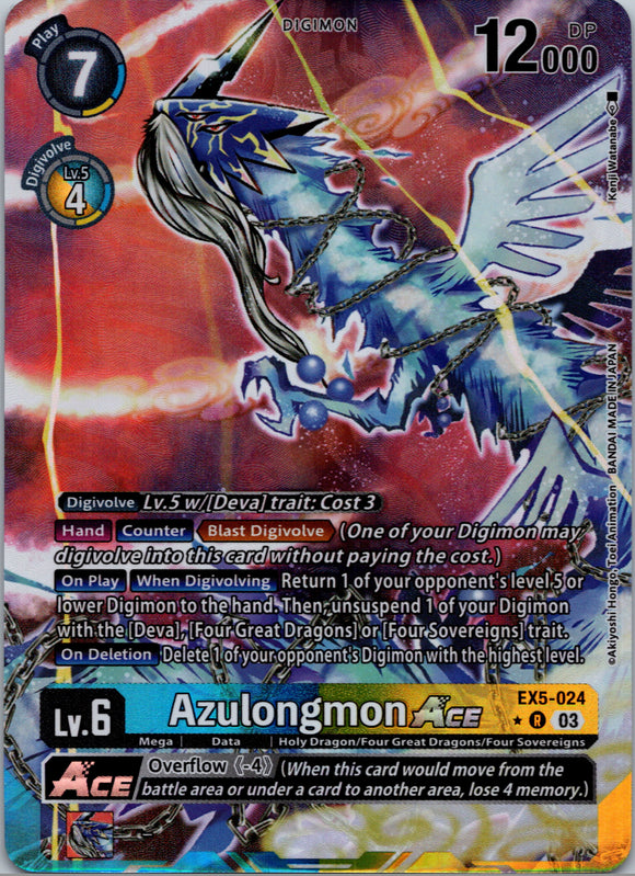 Azulongmon Ace (Alternate Art) [EX5-024] [Animal Colosseum] Foil