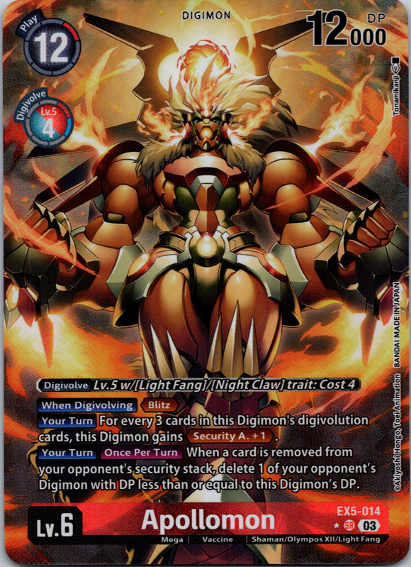 Apollomon (Alternate Art) [EX5-014] [Animal Colosseum] Foil