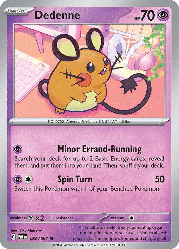 Dedenne [036/091] - (Paldean Fates) Reverse Holofoil