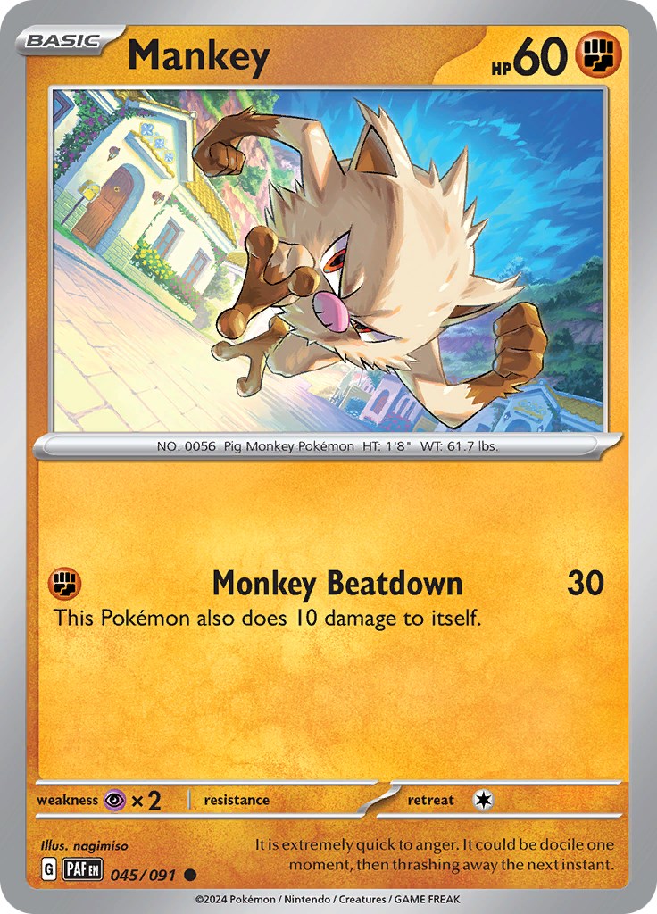 Mankey [045/091] - (Paldean Fates) Reverse Holofoil