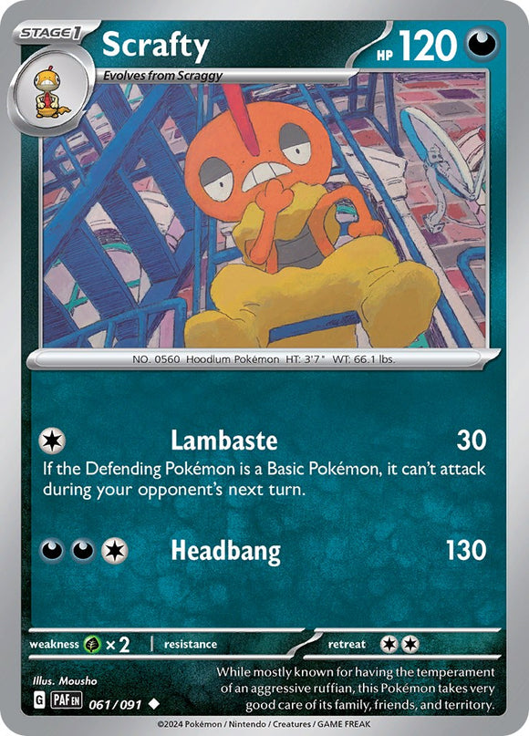 Scrafty [061/091] - (Paldean Fates) Reverse Holofoil
