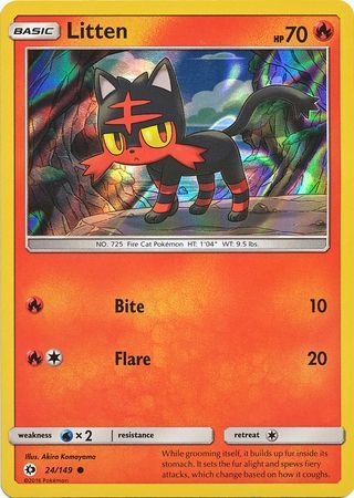 Litten (24/149) (Water Web Holo) [Sun & Moon: Base Set] - Duel Kingdom