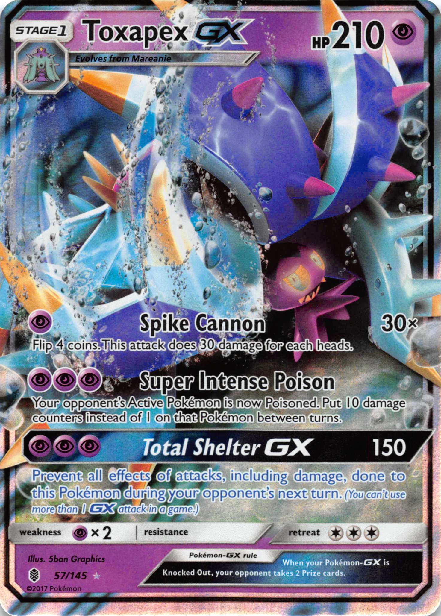 Toxapex GX (57/145) [Sun & Moon: Guardians Rising]