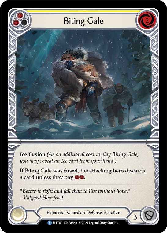 Biting Gale (Yellow) [ELE008] 1st Edition Rainbow Foil - Duel Kingdom