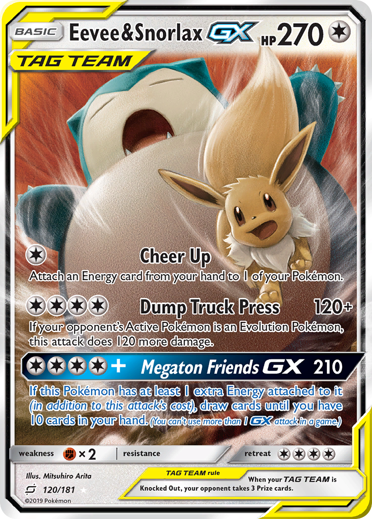 Eevee & Snorlax GX (120/181) [Sun & Moon: Team Up] - Duel Kingdom