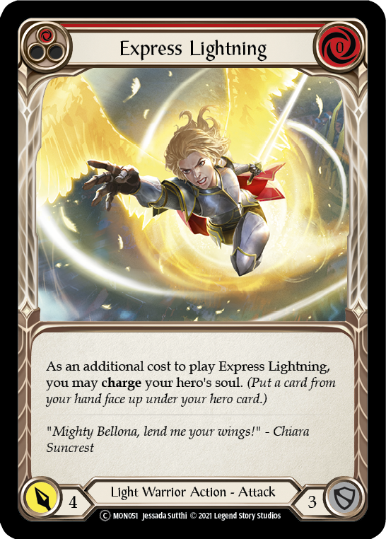 Express Lightning (Red) (Rainbow Foil) [U-MON051-RF] Unlimited Rainbow Foil - Duel Kingdom