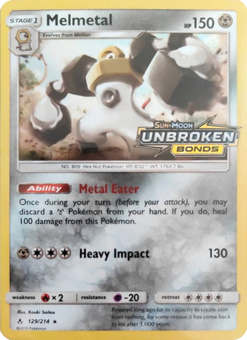 Melmetal - 129/214 (Unbroken Bonds Stamped) [129/214] [Miscellaneous Cards & Products] Holofoil