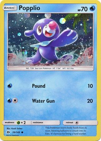 Popplio (39/149) (Cosmos Holo) [Sun & Moon: Base Set] - Duel Kingdom