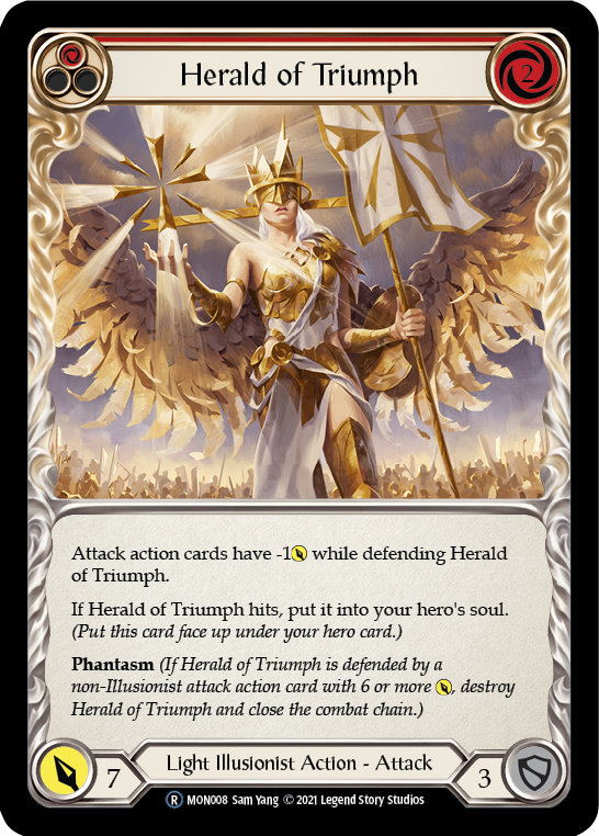 Herald of Triumph (Red) (Rainbow Foil) [U-MON008-RF] Unlimited Rainbow Foil - Duel Kingdom