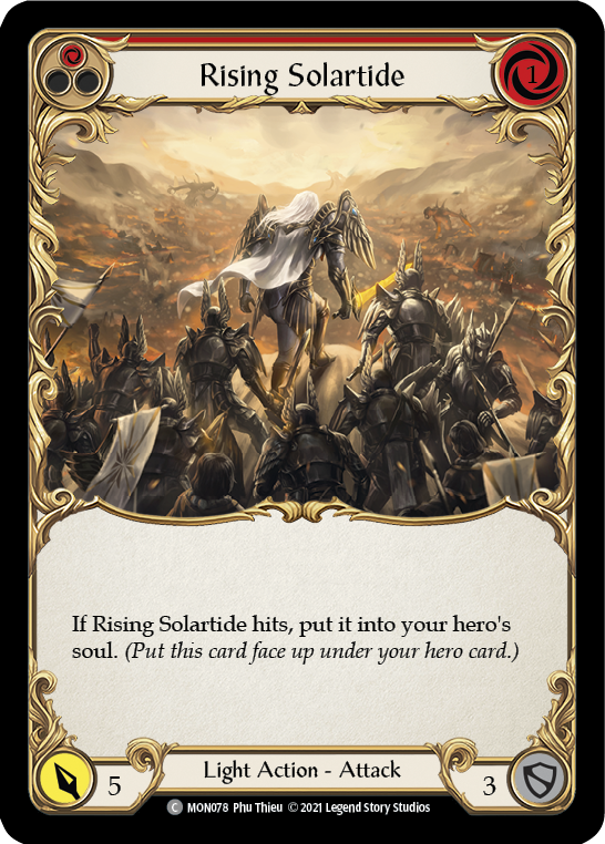 Rising Solartide (Red) (Rainbow Foil) [MON078-RF] 1st Edition Rainbow Foil - Duel Kingdom