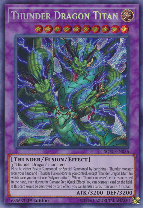 Thunder Dragon Titan [SOFU-EN036] Secret Rare - Duel Kingdom