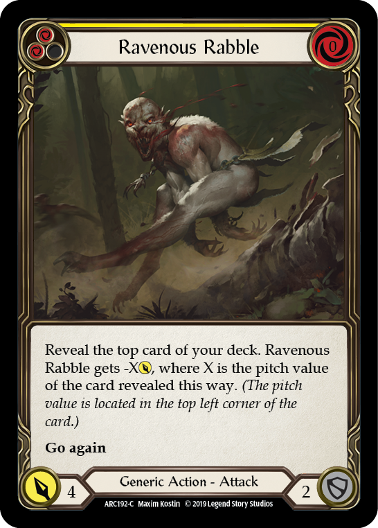 Ravenous Rabble (Yellow) [ARC192-C] 1st Edition Normal - Duel Kingdom