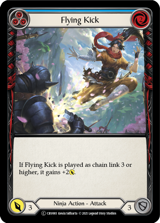 Flying Kick (Blue) (Rainbow Foil) [CRU065-RF] Unlimited Rainbow Foil - Duel Kingdom