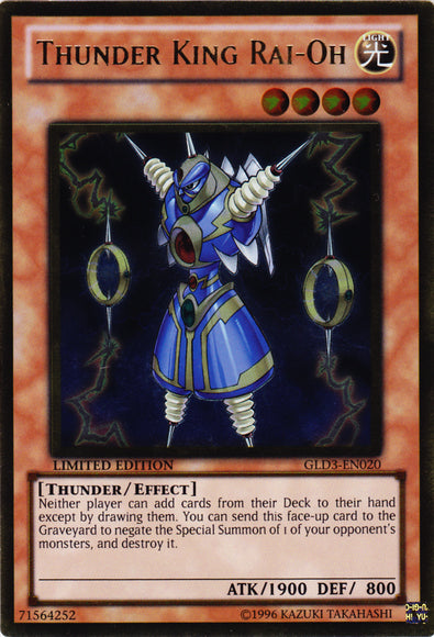 Thunder King Rai-Oh [GLD3-EN020] Gold Rare - Duel Kingdom