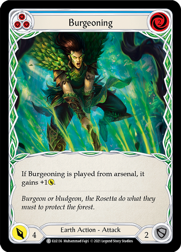 Burgeoning (Blue) [ELE136] 1st Edition Rainbow Foil - Duel Kingdom