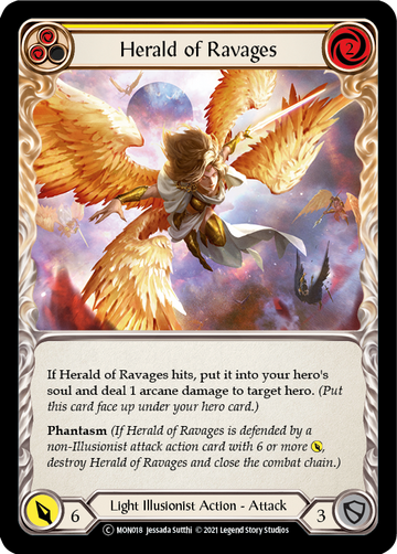 Herald of Ravages (Yellow) (Rainbow Foil) [U-MON018-RF] Unlimited Rainbow Foil - Duel Kingdom