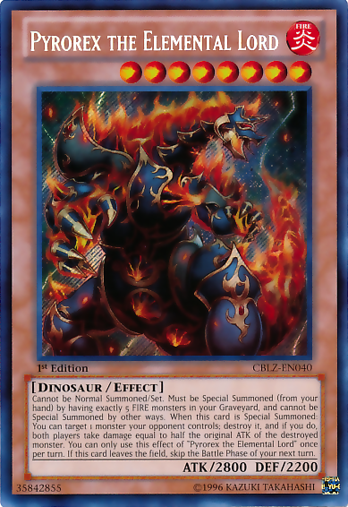 Pyrorex the Elemental Lord [CBLZ-EN040] Secret Rare - Duel Kingdom